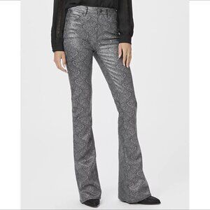 Paige Lou Lou high rise coated jeans gray black jacquard swirl flower new 32 14